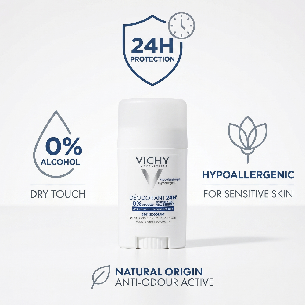 Vichy Dry Touch Deodorant Stick 24H Sensitive Skin – Info