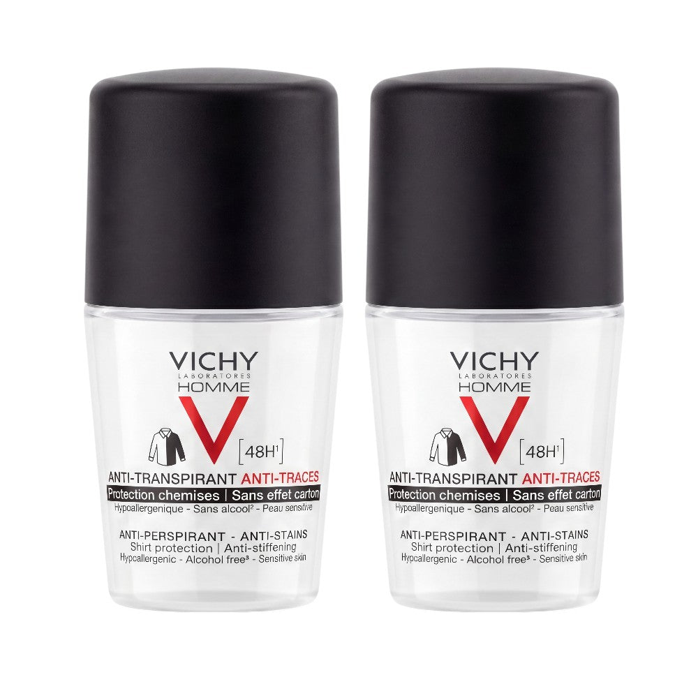 Vichy Homme Anti-Perspirant Anti-Stains Roll-On 50ml 2 Pack – Set