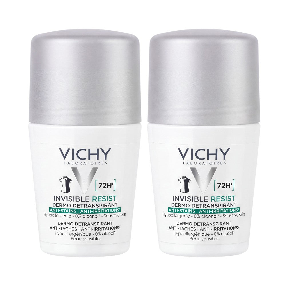 Vichy Invisible Resist 72H Roll-On 2 Pack Sensitive Skin – Front