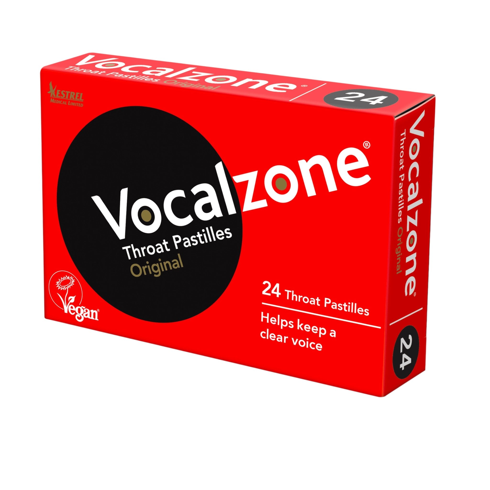Vocalzone Original 24 lozenges – angled pack showing branding and count