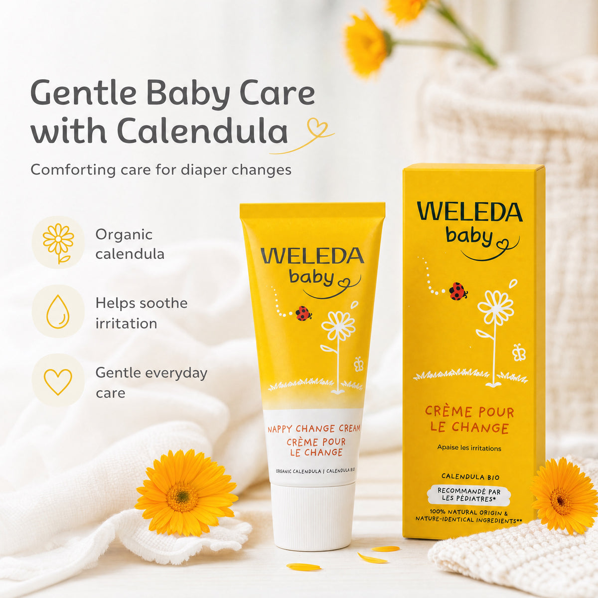 Weleda Baby Calendula Nappy Change Cream 75ml – Gentle Baby Care