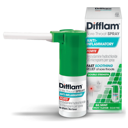 Difflam Forte 15ml Sore Throat Spray – Fast Anti-Inflammatory Relief | Mint Flavour | UpoLife®