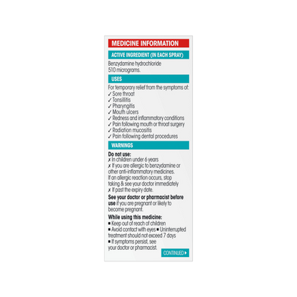 Difflam Forte 15ml Sore Throat Spray – Fast Anti-Inflammatory Relief | Mint Flavour | UpoLife®