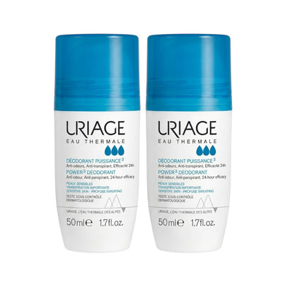 Uriage Power 3 Deodorant Roll-On 50ml × 2 – Long-Lasting Anti-Odor & Antiperspirant | UpoLife®