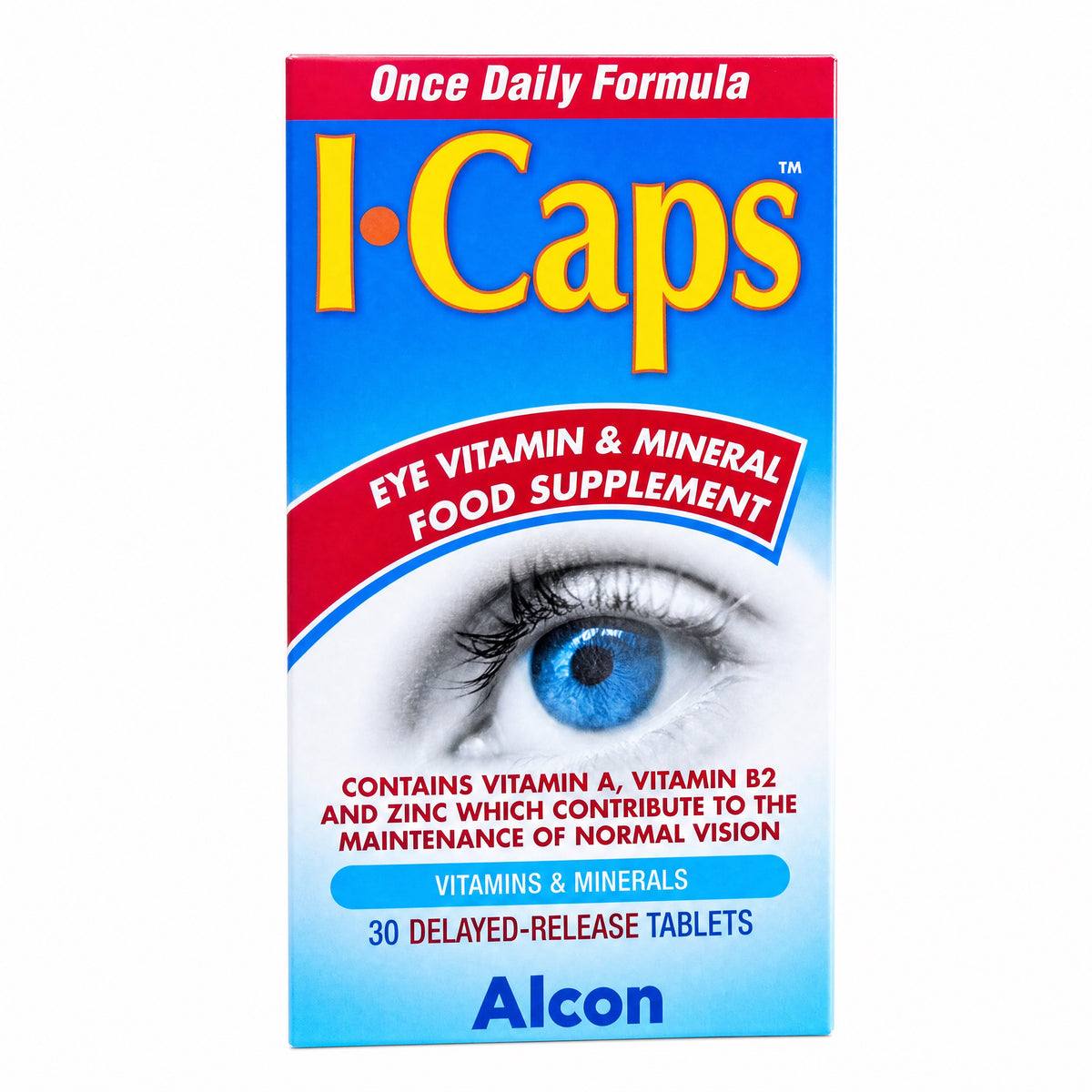 Alcon I-Caps Eye Vitamin & Mineral Supplement 30 Tablets – Front Box