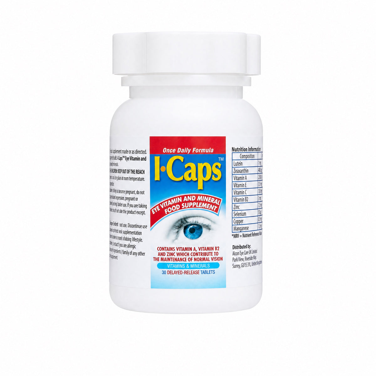 Alcon I-Caps Eye Vitamin & Mineral Supplement 30 Tablets – Bottle Front