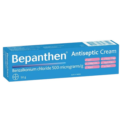 Bepanthen Antiseptic Cream Benzalkonium Chloride 500mcg/g 50g
