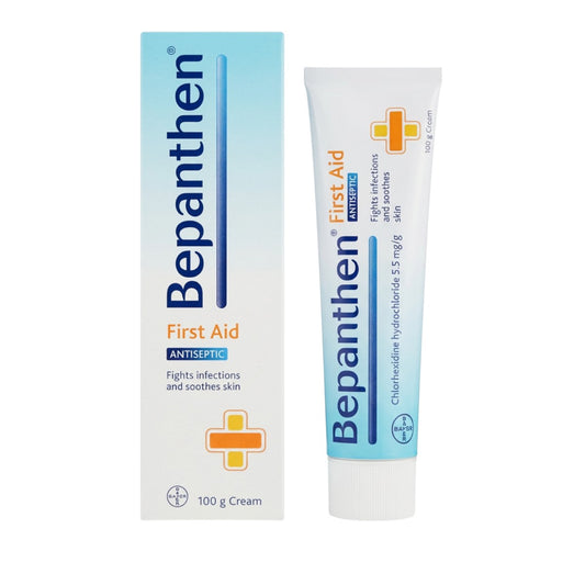 Bepanthen First Aid Antiseptic Cream 100g – Box and Tube Presentation