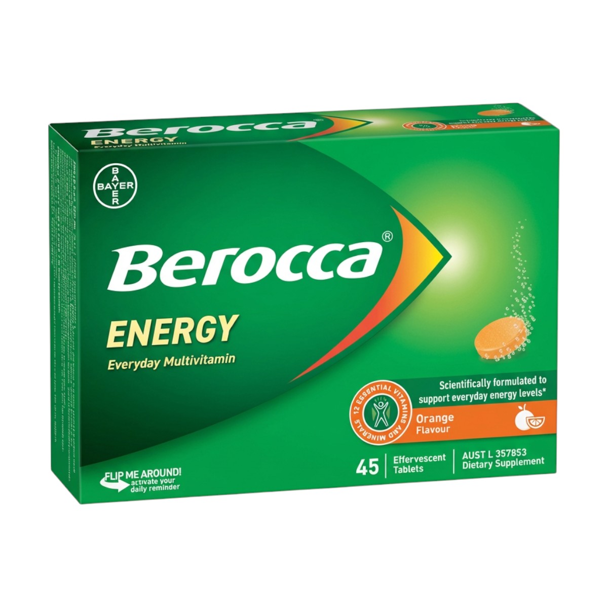 Berocca Energy Orange 45 Tablets – Front