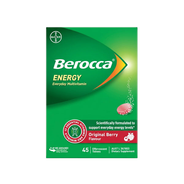 Berocca Energy Original Berry effervescent tablets front packaging
