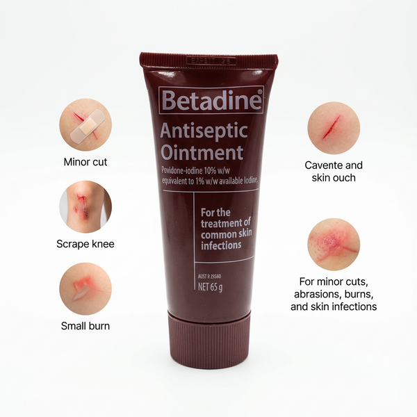 Betadine Antiseptic Ointment for Minor Cuts, Burns, Abrasions and Skin Infections