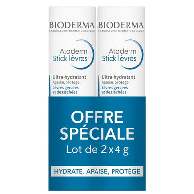 Bioderma Atoderm Stick Lèvres Ultra-Moisturizing Lip Balm Duo – 2 × 4 g