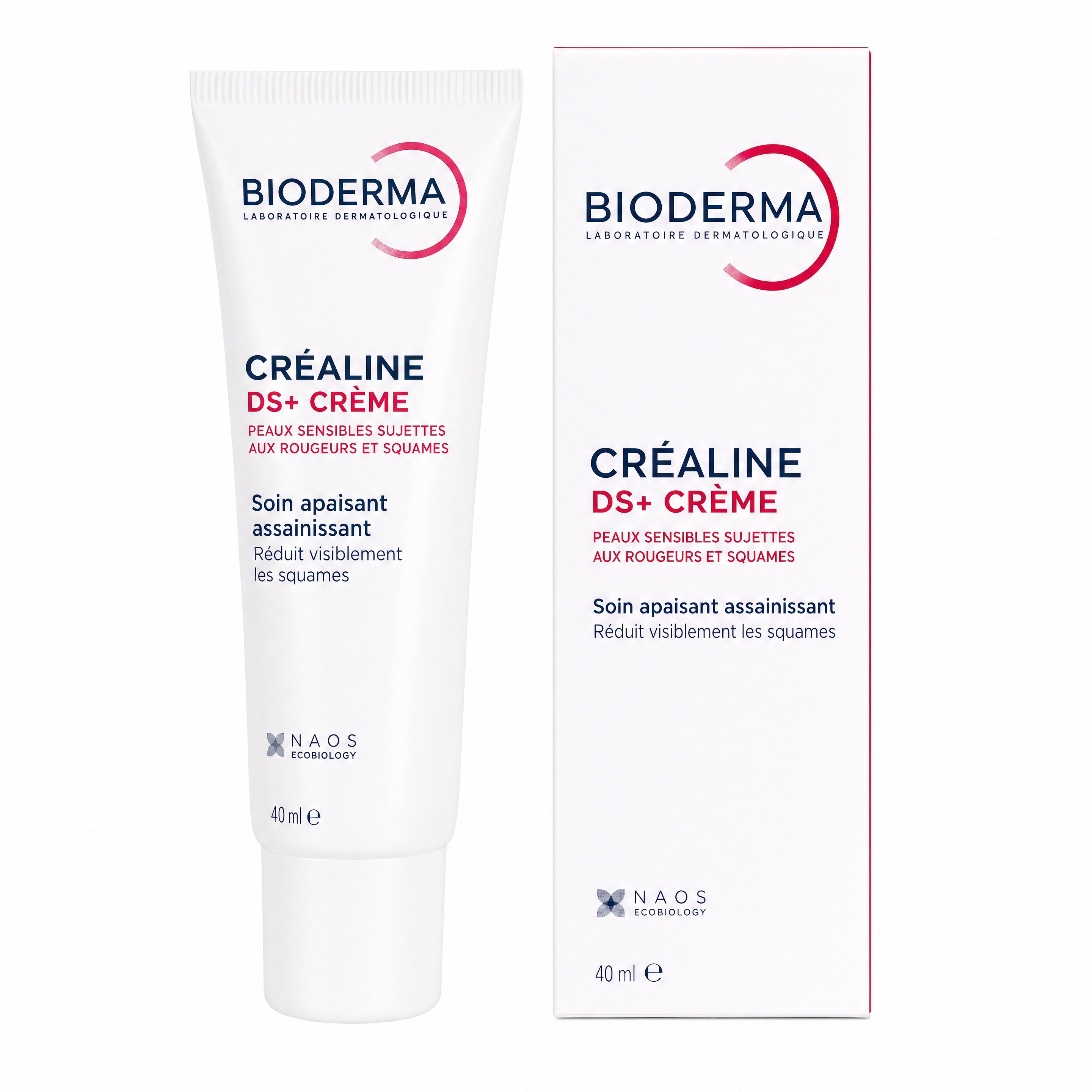 Bioderma Crealine DS+ Cream 40ml original box and tube for sensitive skin with redness and visible flaking