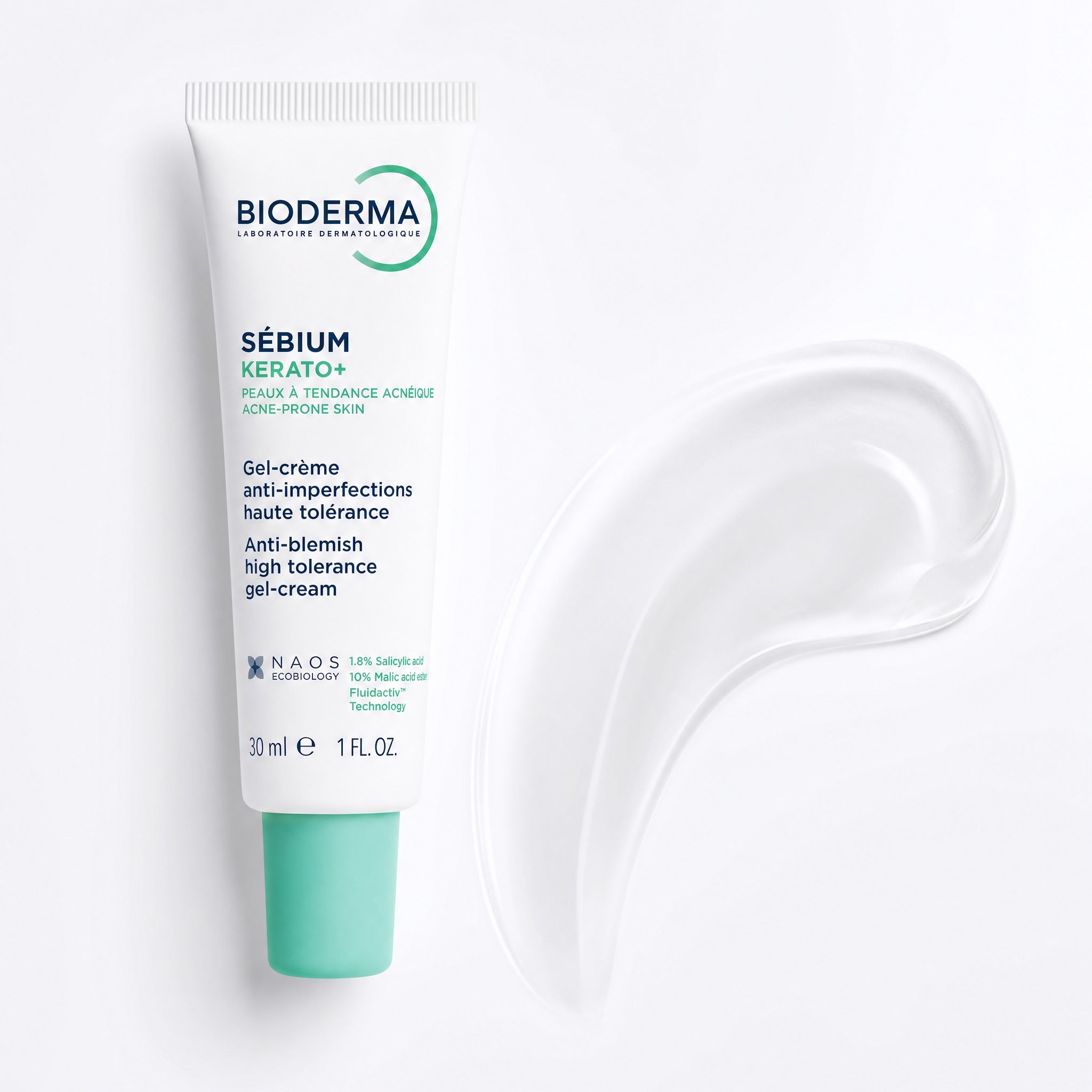 Bioderma Sebium Kerato+ Gel Cream 30ml with lightweight gel texture for acne-prone skin