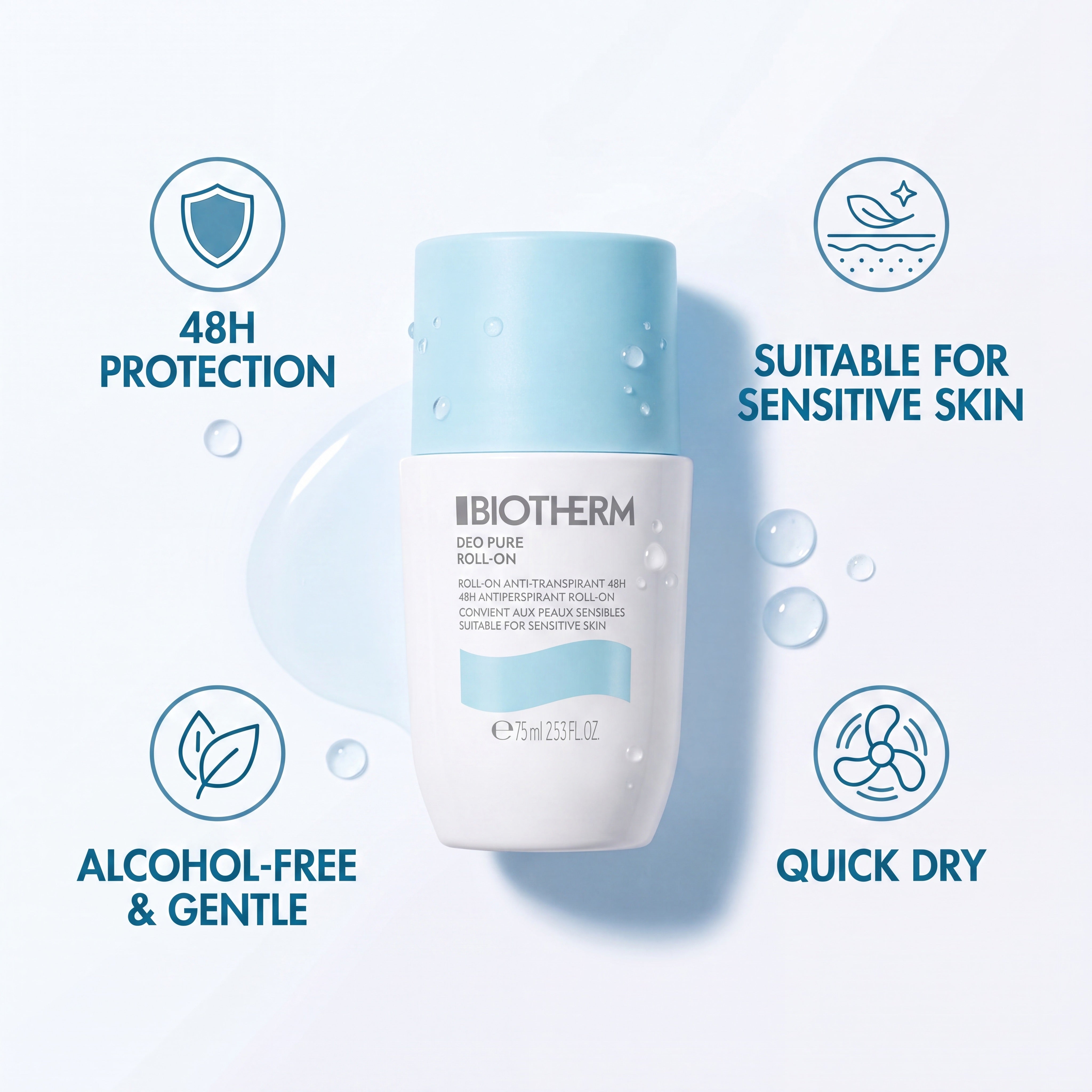 Biotherm Deo Pure Roll-On Anti-Perspirant 75ml – Benefits