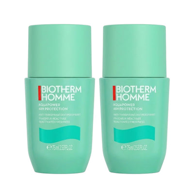 Biotherm Homme Aquapower 48H Protection Roll-On Deodorant Duo Pack 2 × 75ml