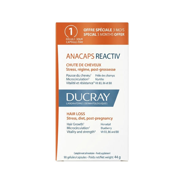 Ducray Anacaps Reactiv 90 Capsules – Front (Box)