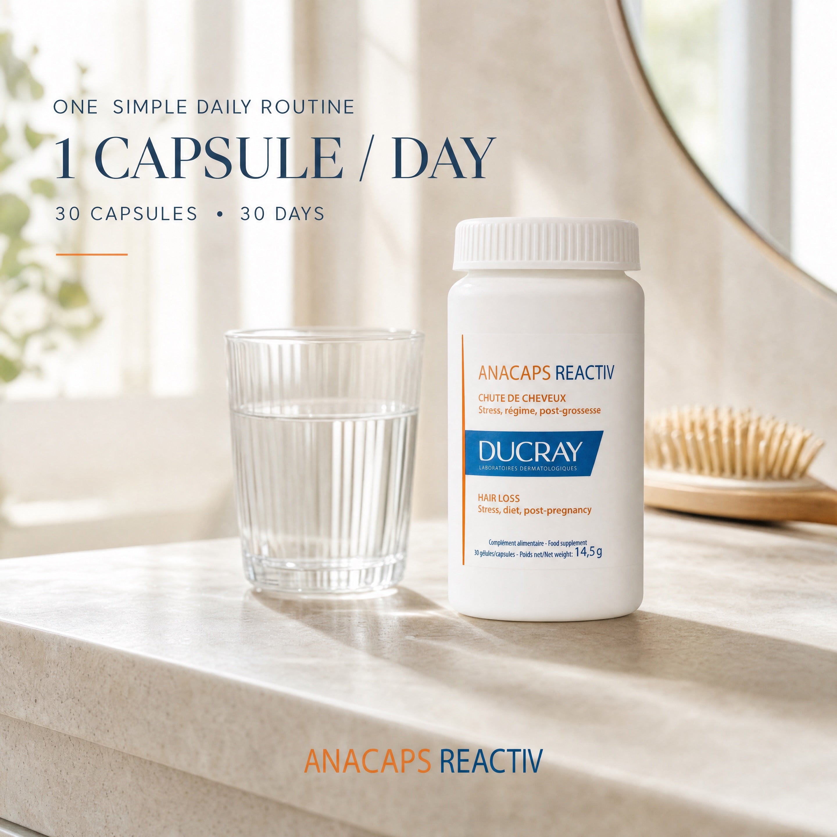 Ducray Anacaps Reactiv – One Capsule Daily 30 Day Supply