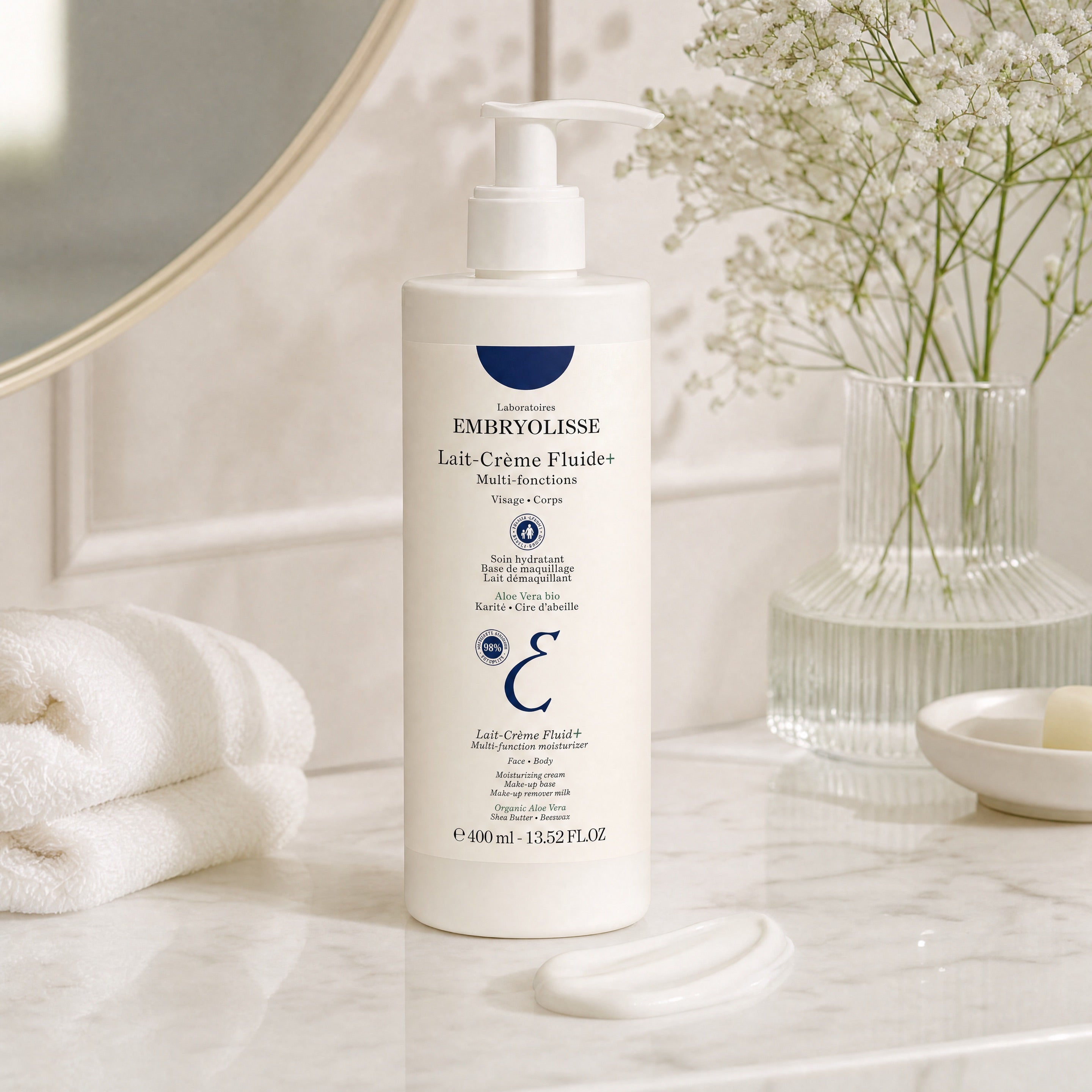 Embryolisse Lait-Crème Fluide+ 400 ml – Lightweight Milky Texture