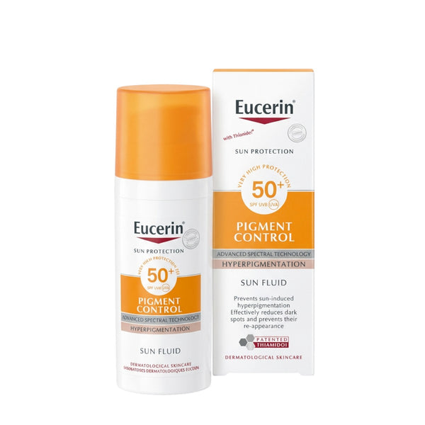 Eucerin Pigment Control SPF 50+ Sun Fluid bottle front view