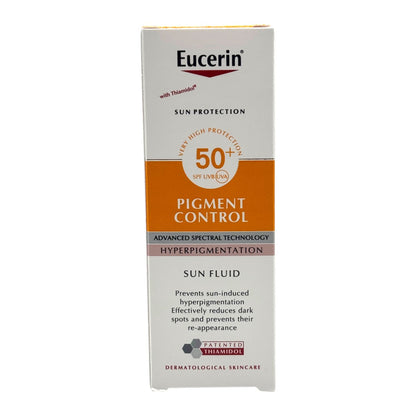 Eucerin Pigment Control SPF 50+ Sun Fluid bottle front view