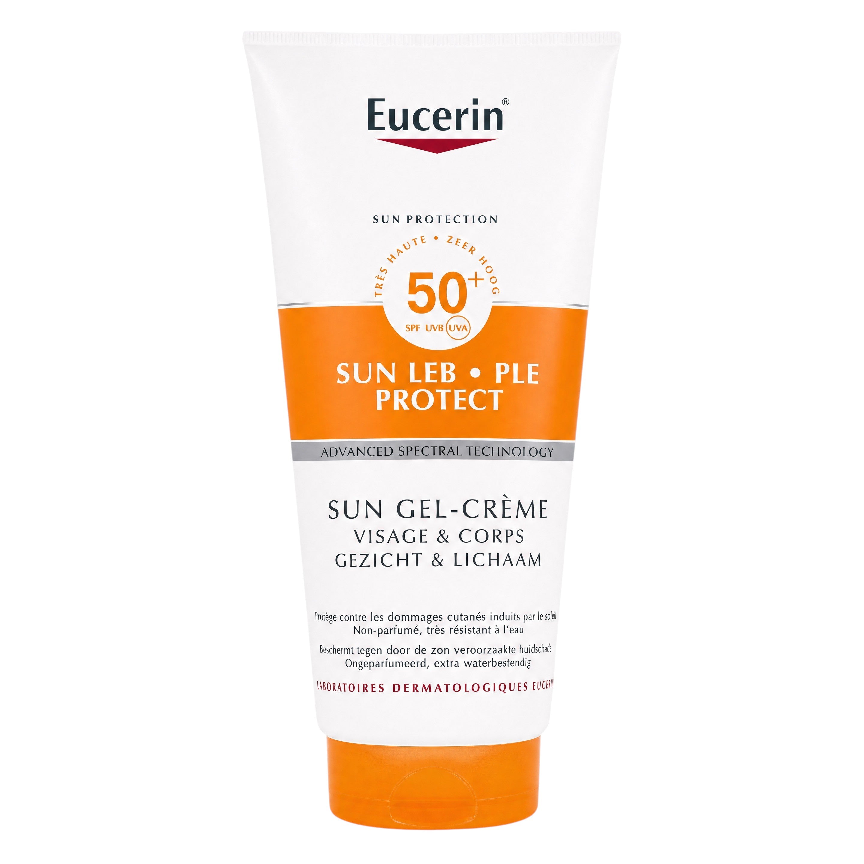 Eucerin Sun LEB PLE Protect SPF 50+ Face and Body Gel-Cream 200 ml – Front