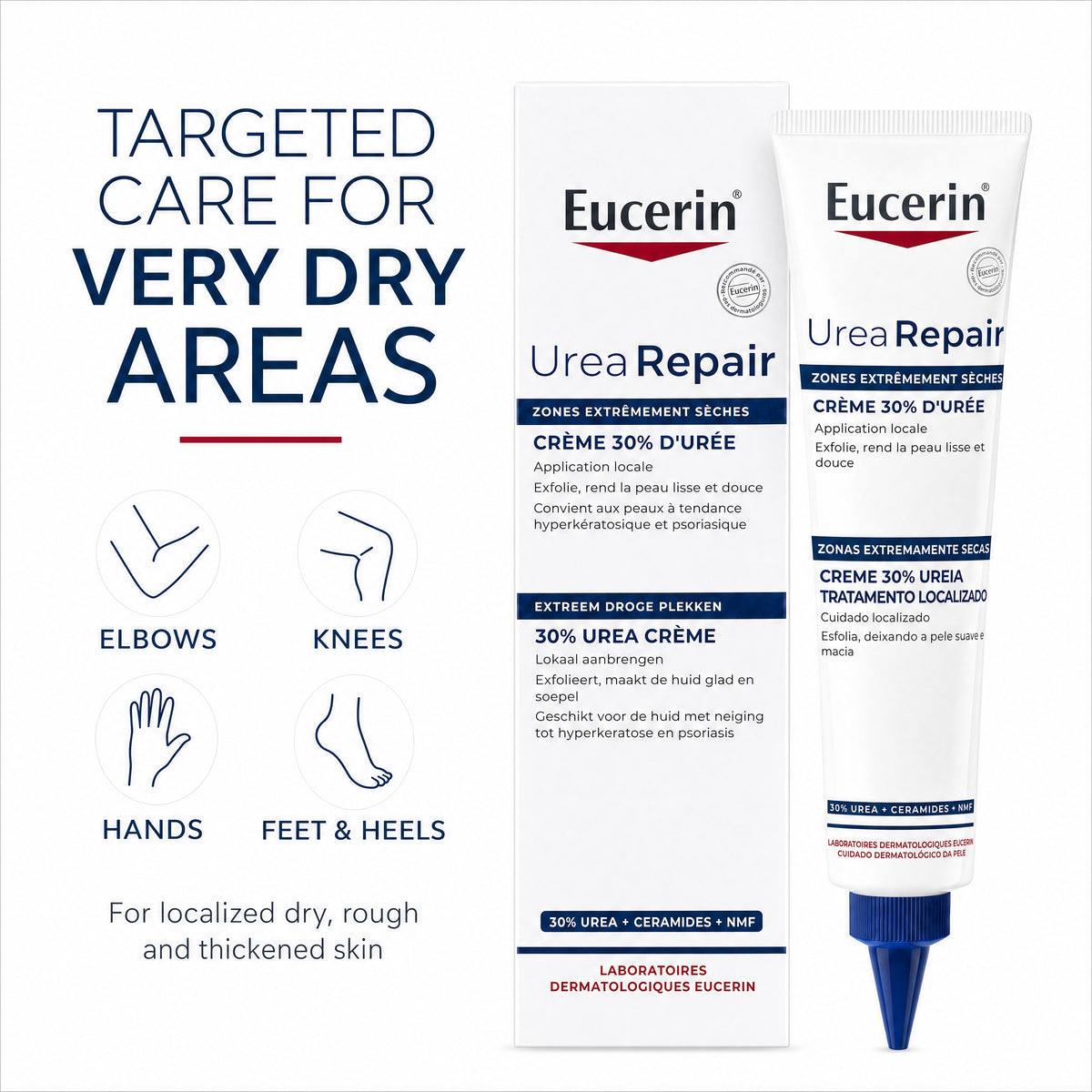Eucerin UreaRepair 30% Urea Cream 75ml – Targeted Dry Skin Areas