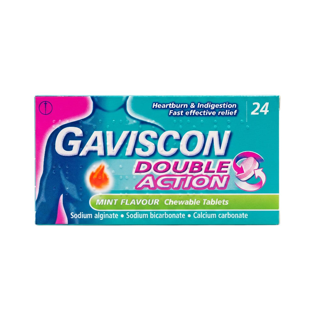Gaviscon Double Action Mint Chewable Tablets – Front