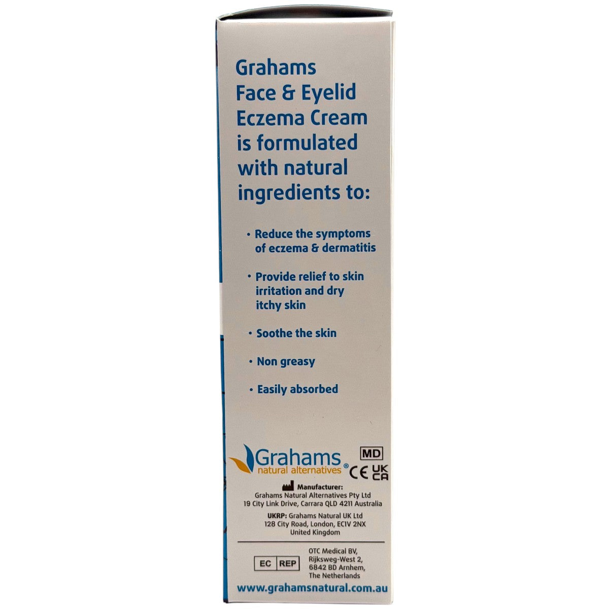 Grahams Face & Eyelid Eczema Cream – Box Side