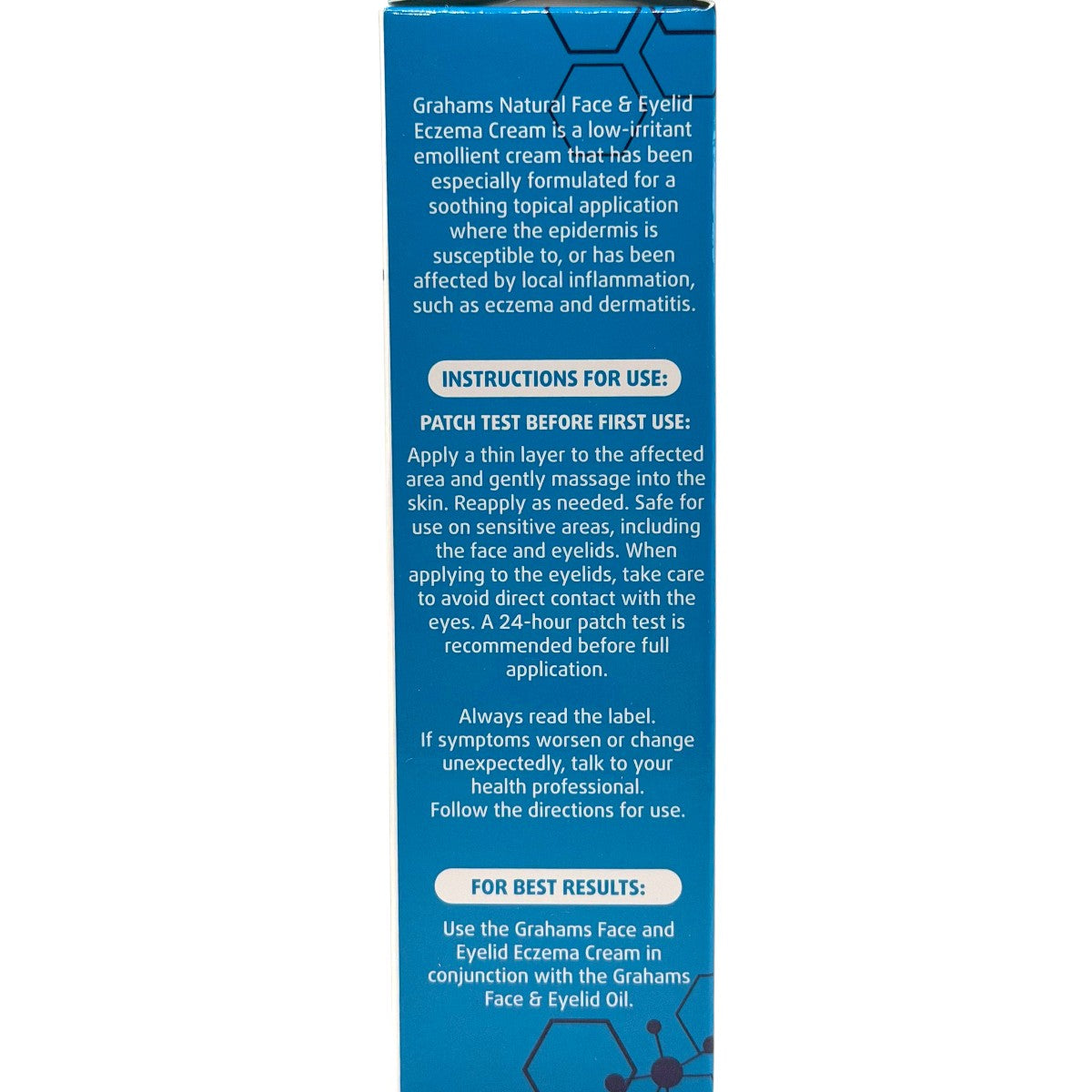 Grahams Face & Eyelid Eczema Cream – Box Instructions
