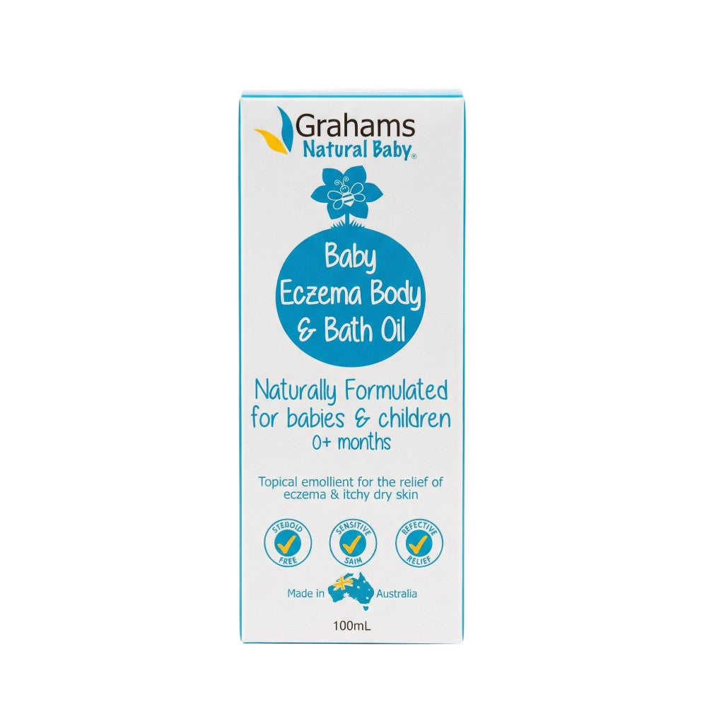 Grahams Natural Baby Eczema Body & Bath Oil 100mL – Box Front
