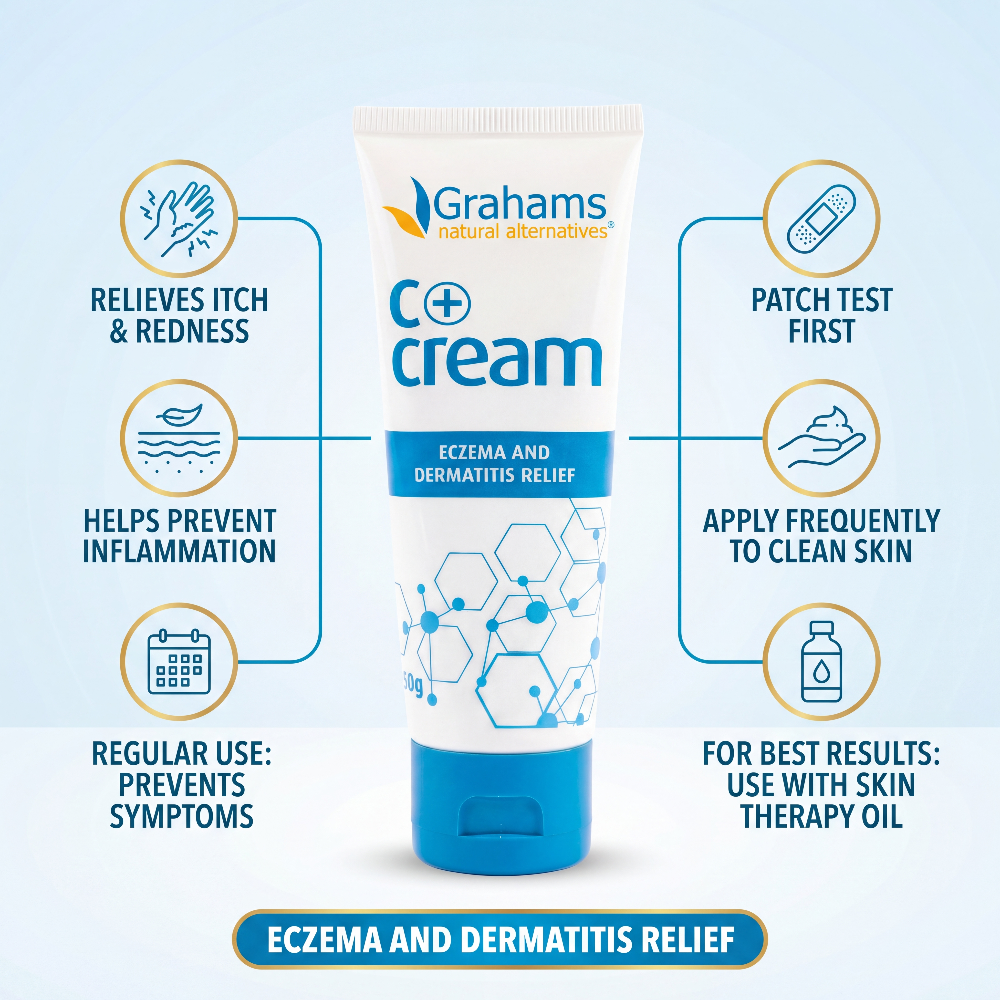 Grahams Natural C+ Cream 50g – Benefits Graphic