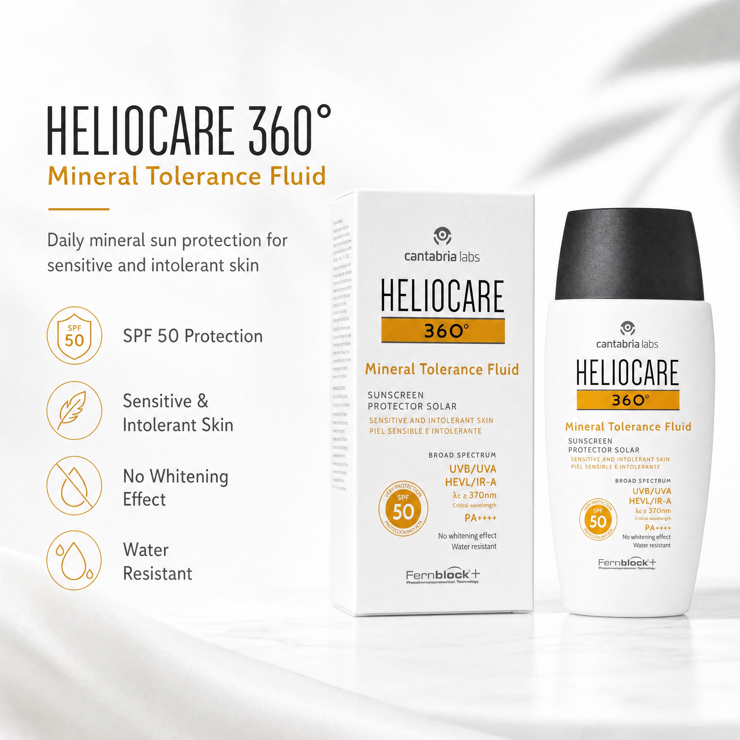 Heliocare 360 Mineral Tolerance Fluid SPF 50 – Broad Spectrum Mineral Sunscreen