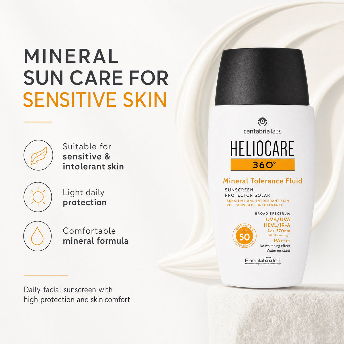 Heliocare 360 Mineral Tolerance Fluid – Sensitive Skin Mineral Sunscreen