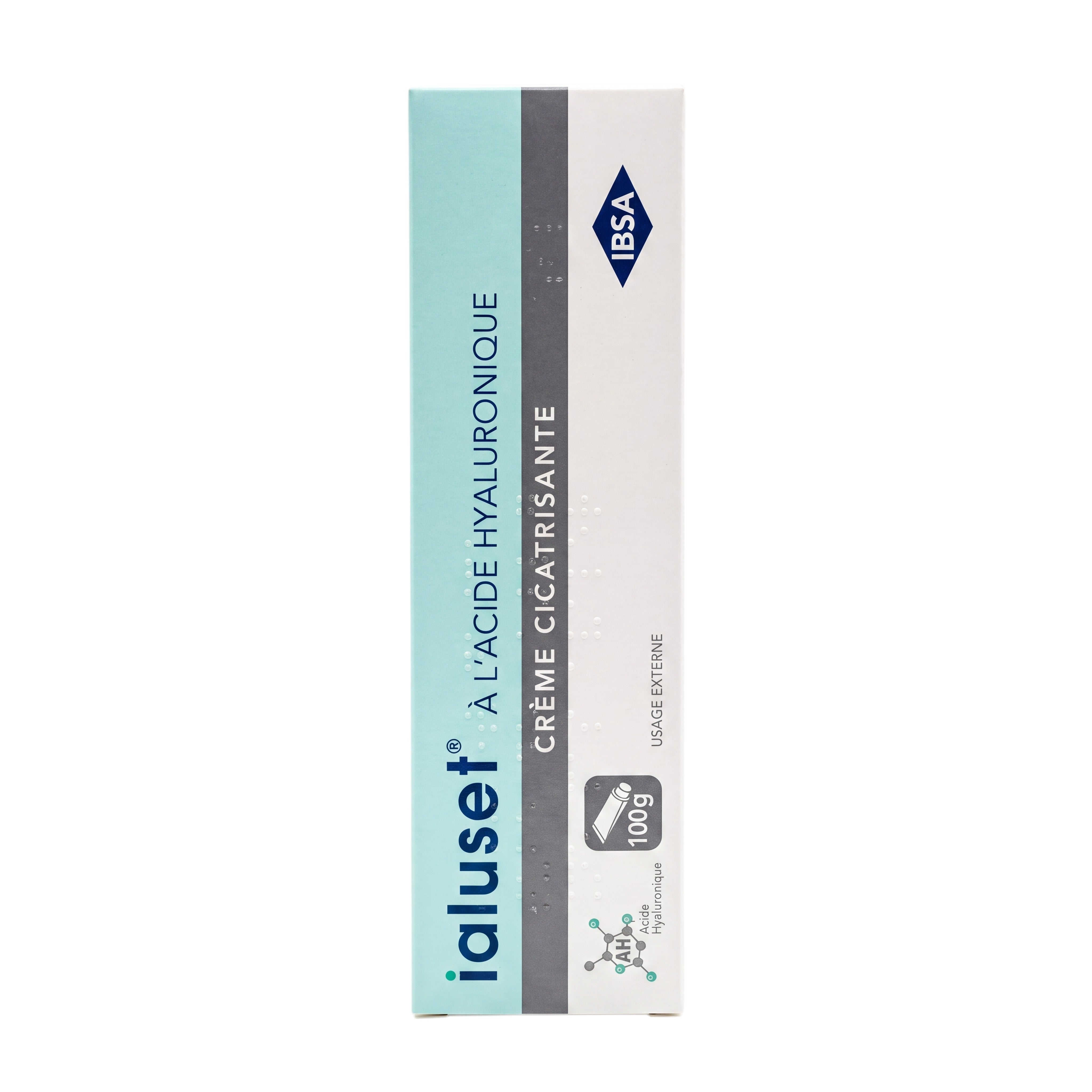Ialuset Hyaluronic Acid Healing Cream 100g retail box front view