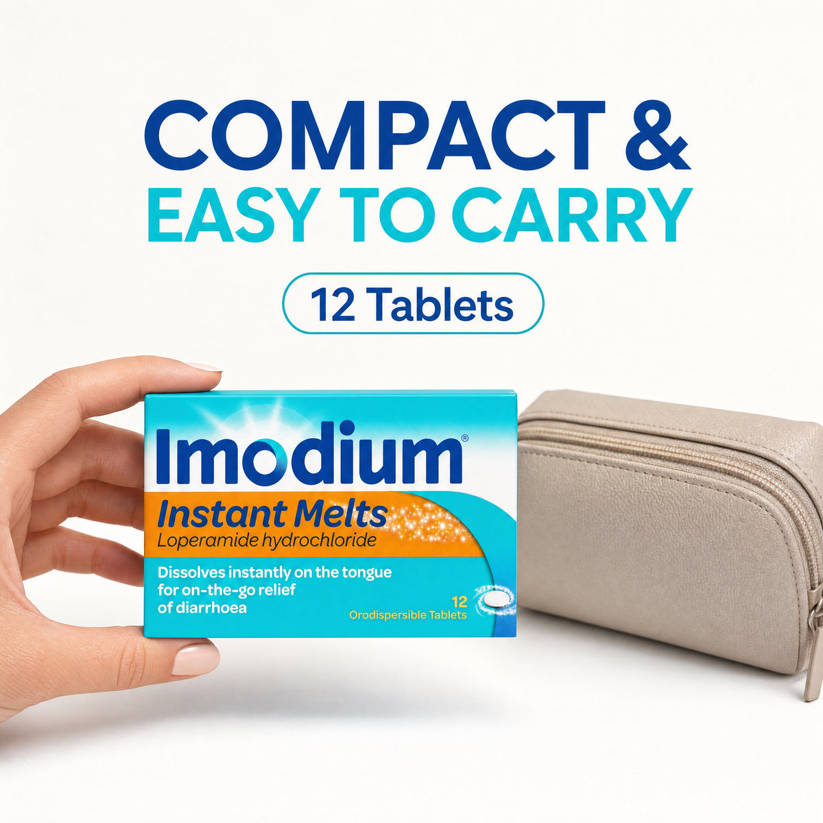Imodium Instant Melts Loperamide 2mg 12 Tablets – In Hand