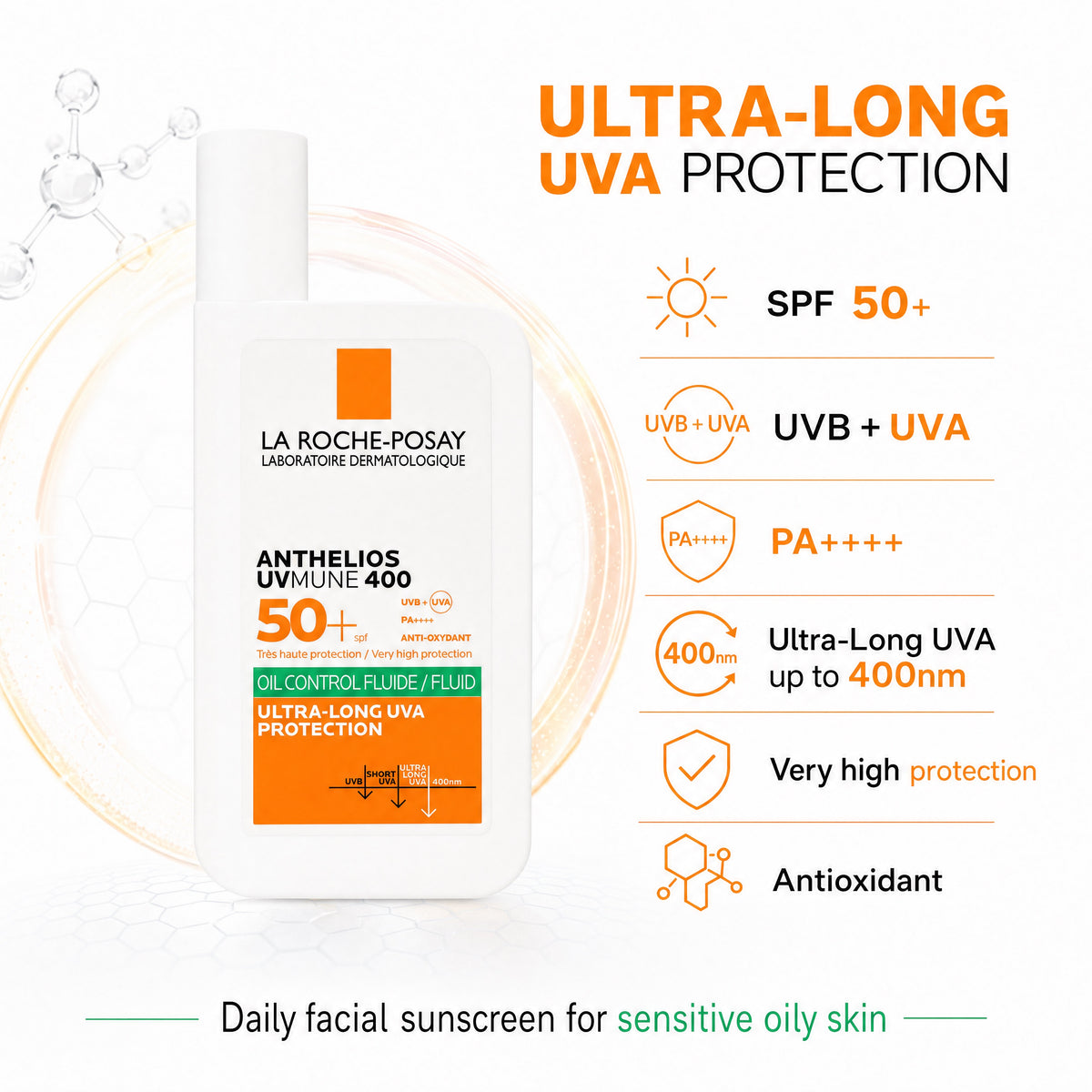 La Roche-Posay Anthelios UVMune 400 Oil Control Fluid – Ultra Long UVA Protection