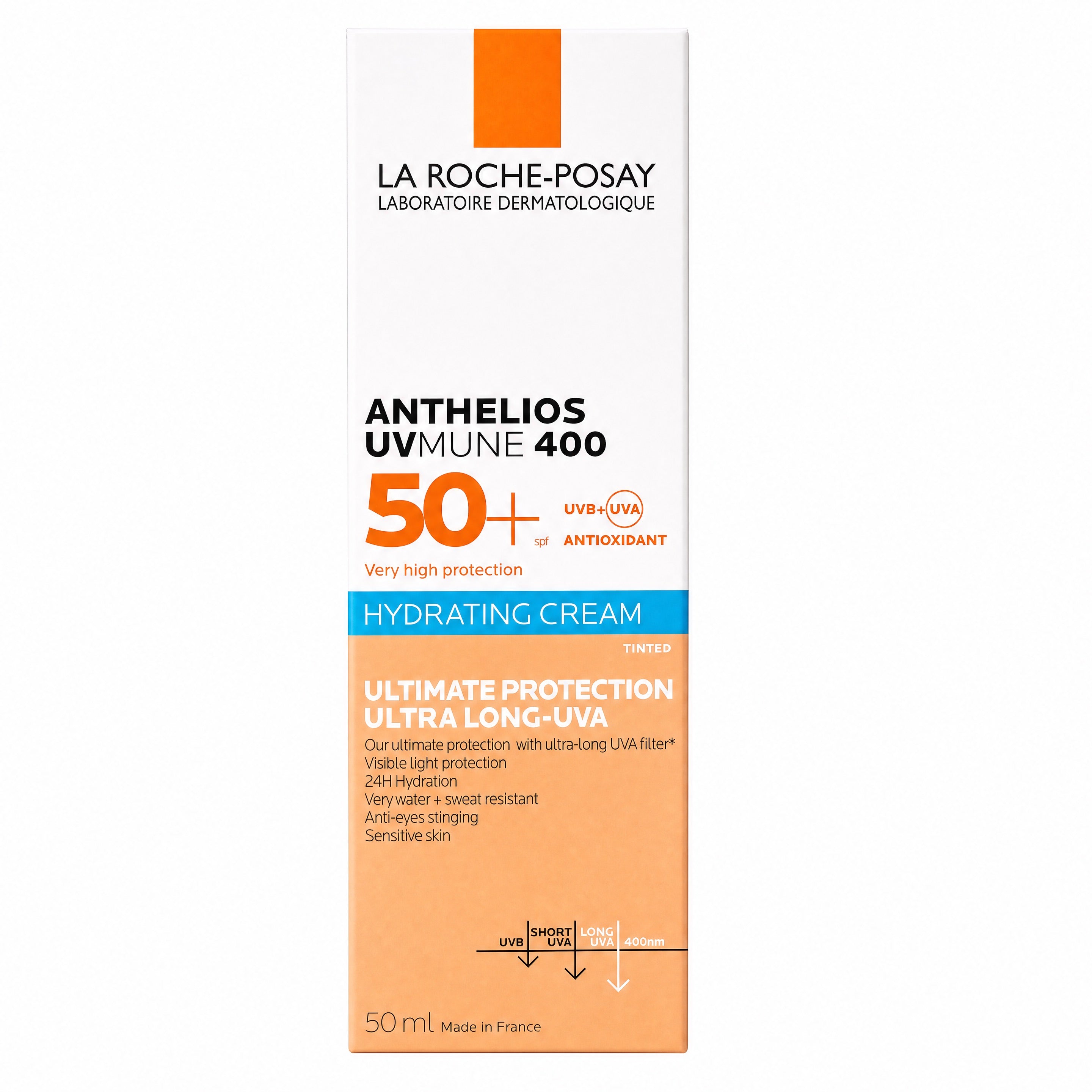 La Roche-Posay Anthelios UVMune 400 Tinted Hydrating Cream SPF50+ 50ml – Front Box