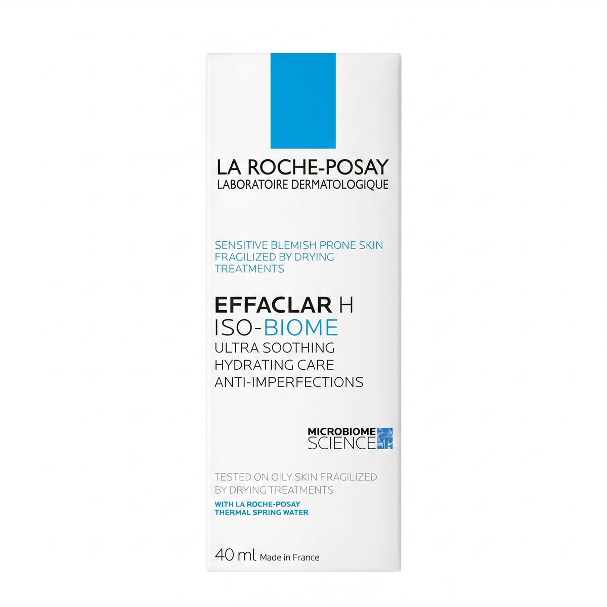 La Roche-Posay Effaclar H ISO-BIOME 40 ml ultra soothing hydrating care – front view of retail box