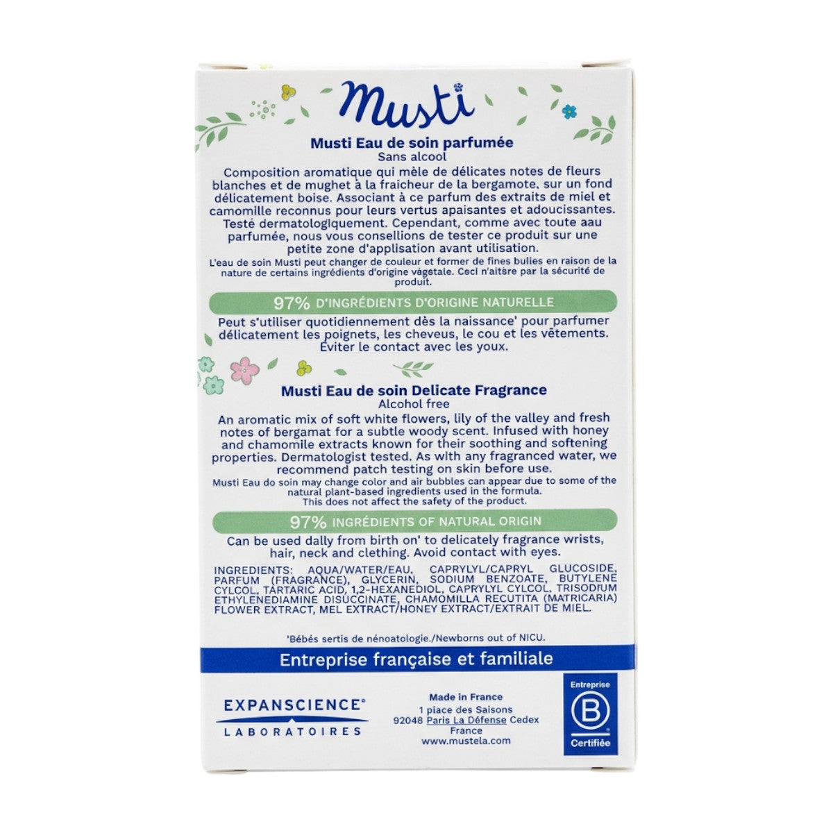 Mustela Musti Eau de Soin Delicate Fragrance – Back
