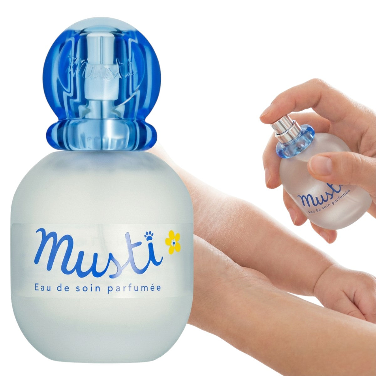 Mustela Musti Eau de Soin Delicate Fragrance – In Hand use