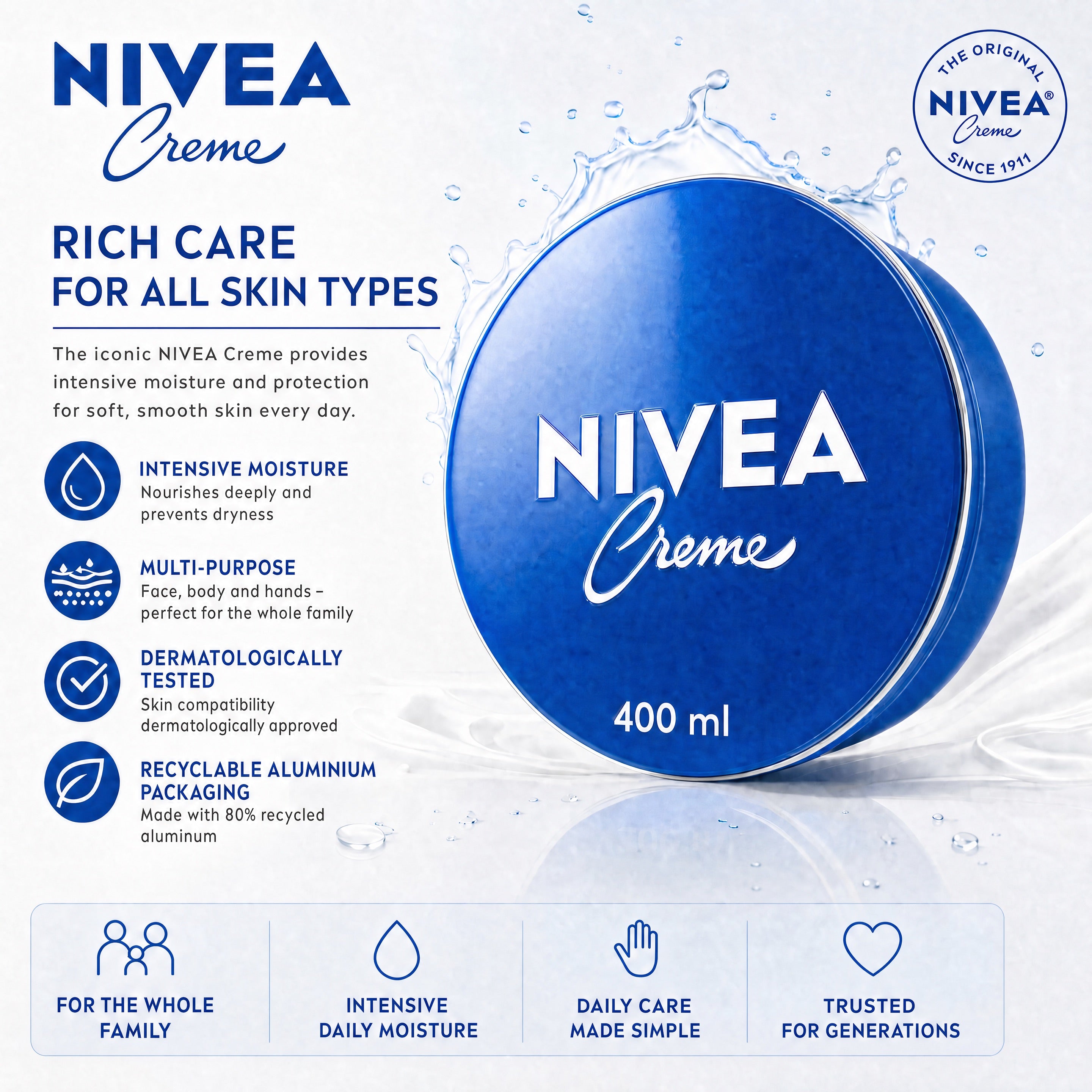NIVEA Creme Original 400ml – Multi-Purpose Moisturizer Benefits