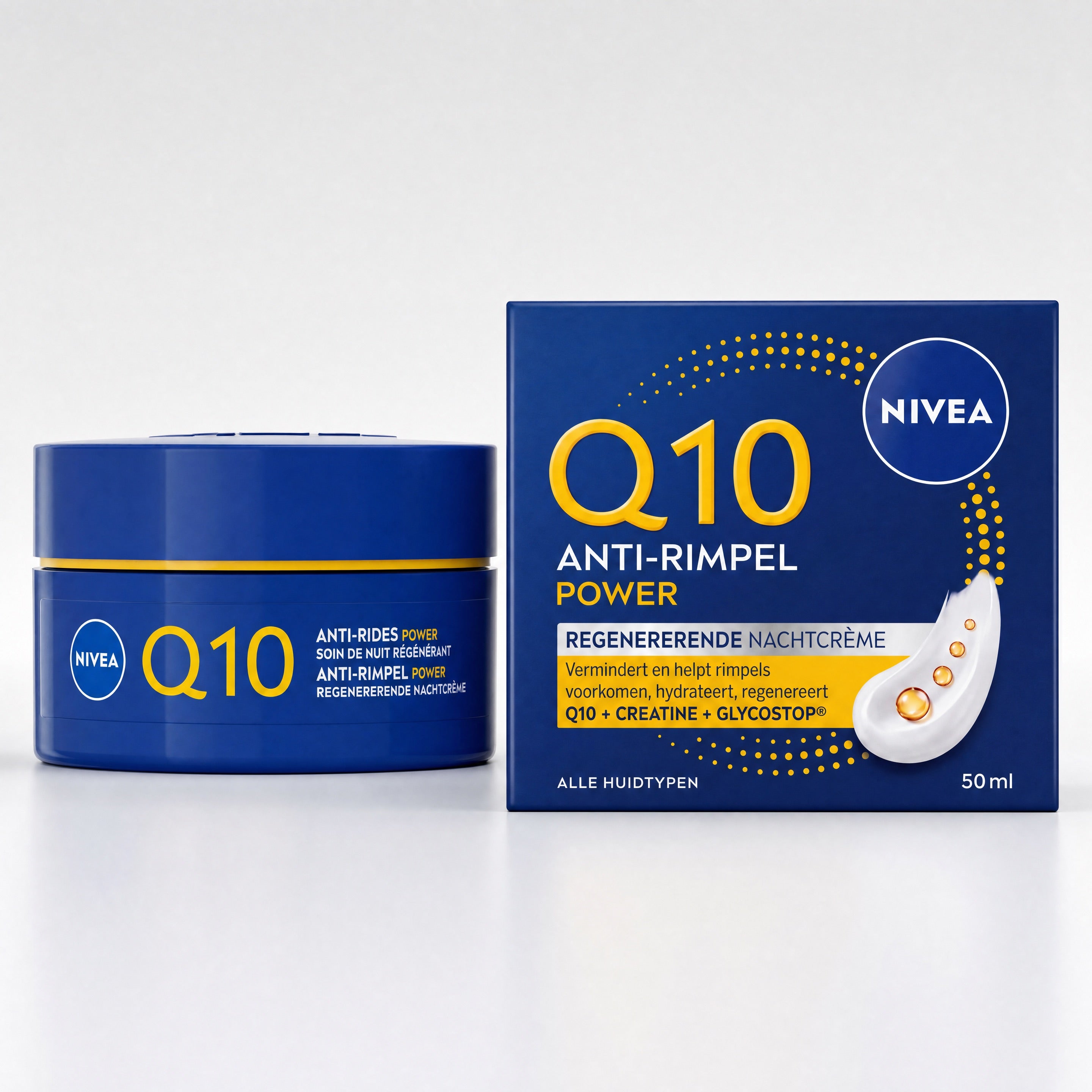 NIVEA Q10 Power Anti-Wrinkle Night Cream 50ml – Jar and Box Front