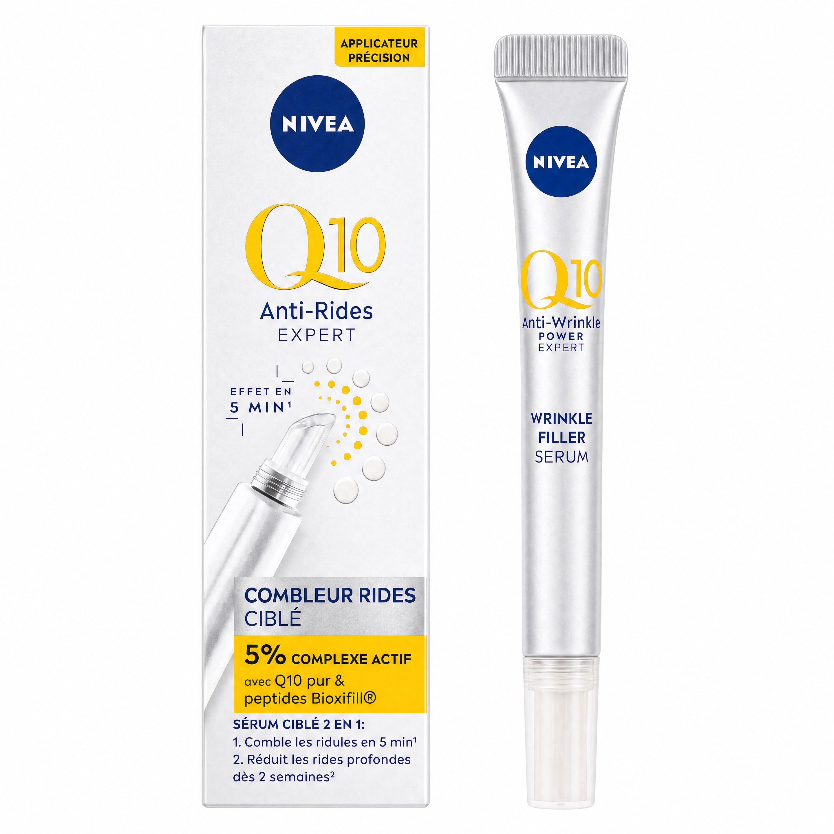NIVEA Q10 Anti-Wrinkle Power Expert Wrinkle Filler Serum 15ml – Tube and Box Front