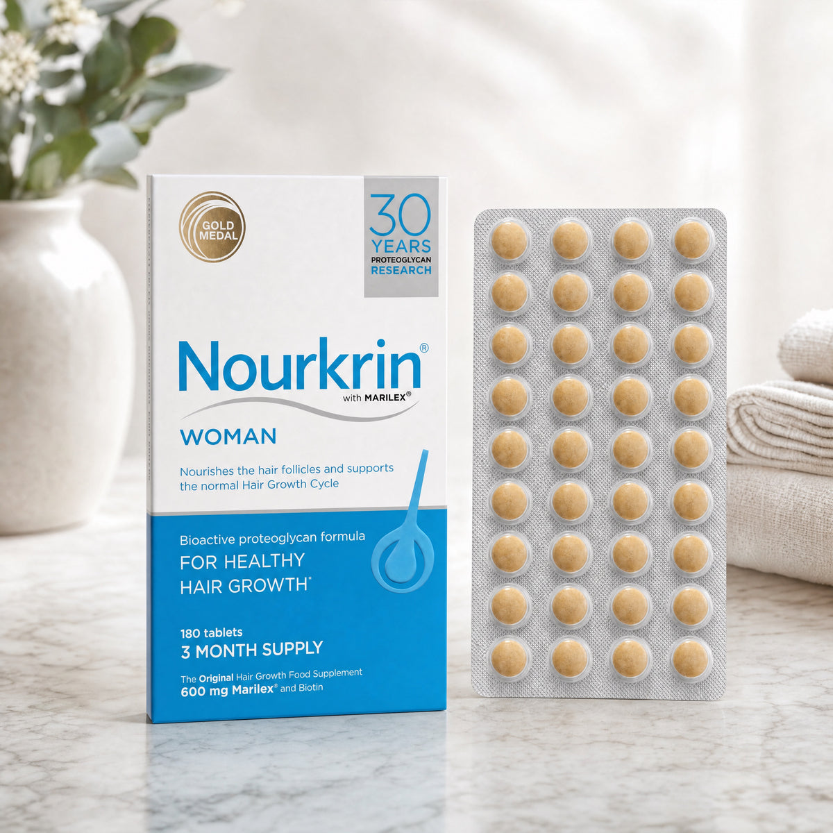 Nourkrin Woman with Marilex 180 Tablets – Box and Blister