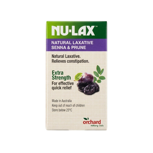 NU-LAX Natural Senna & Prune Tablets Extra Strength 40 Tablets – Front