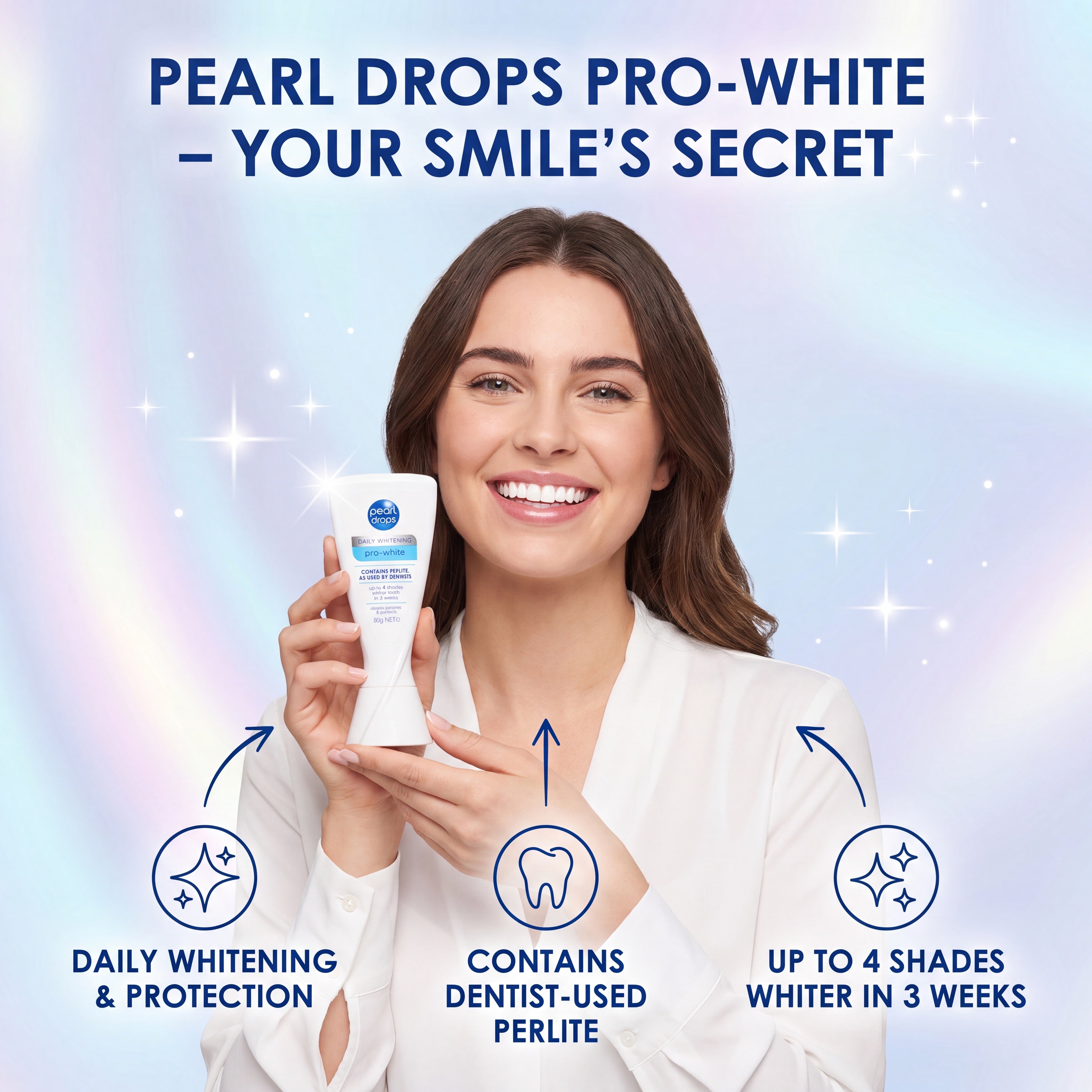 Pearl Drops Daily Whitening Pro-White Toothpaste 80g – In Hand
