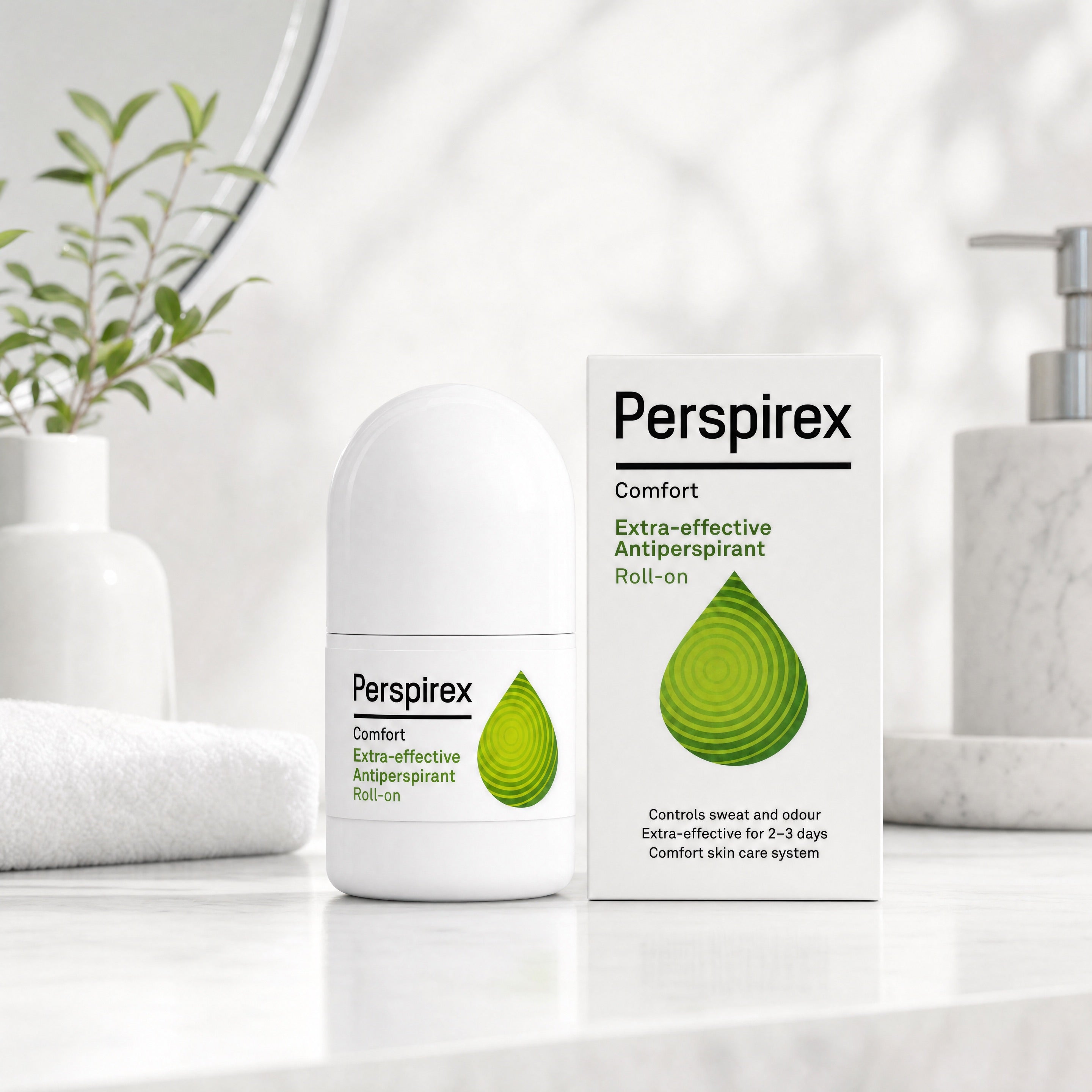 Perspirex Comfort Antiperspirant Roll-On – Bathroom Lifestyle