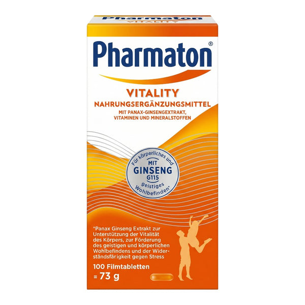 Pharmaton Vitality Ginseng G115 100 Tablets – Front