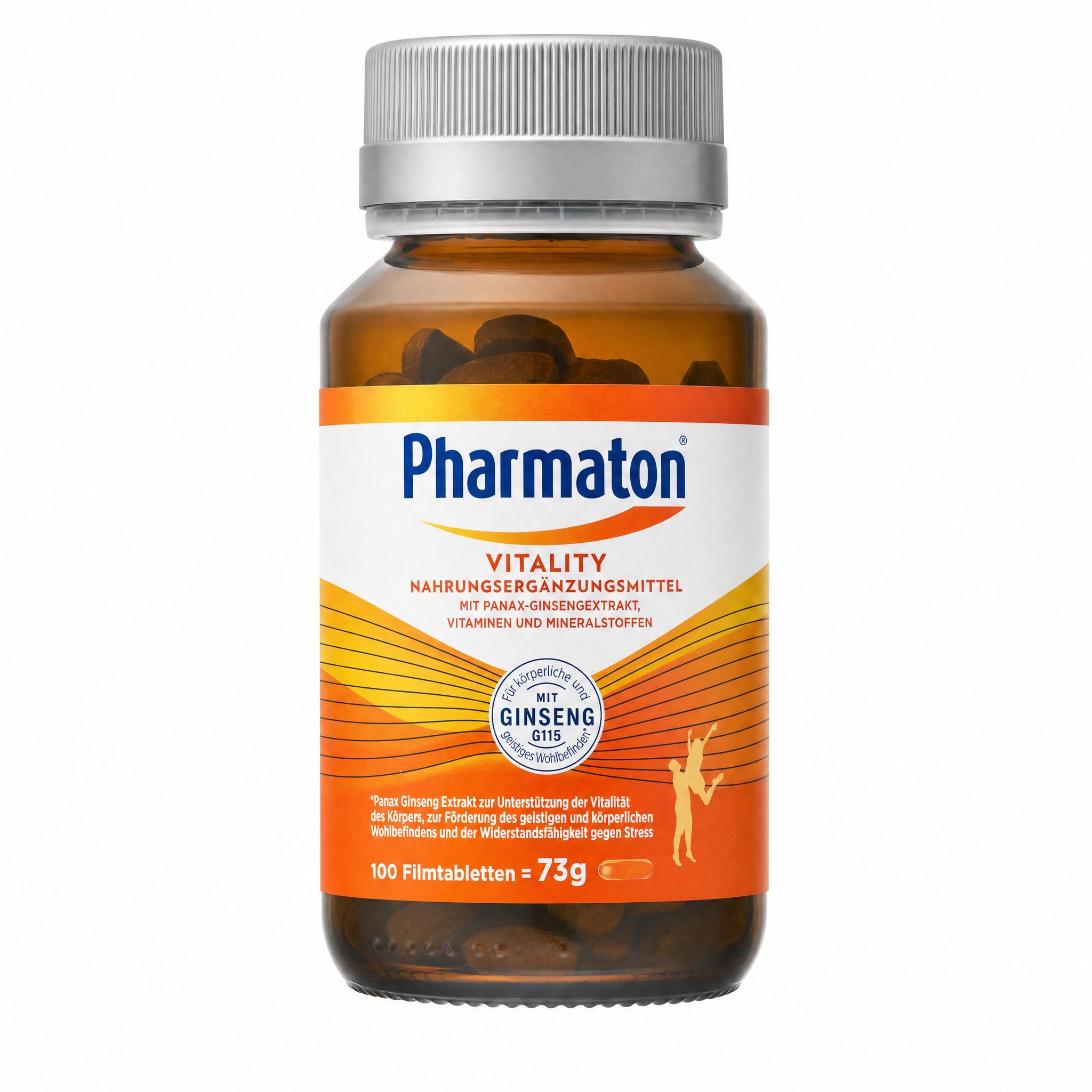 Pharmaton Vitality Ginseng G115 100 Tablets - Front Bottle